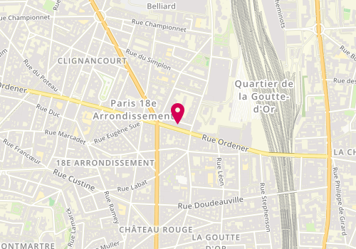 Plan de Talia coiffure, 34 Rue Ordener, 75018 Paris