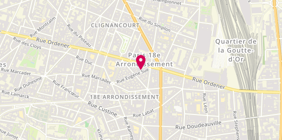 Plan de Jp Loboko, 25 Rue Eugene Sue, 75018 Paris