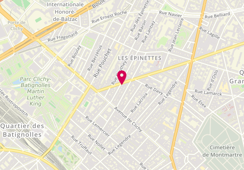 Plan de M Coiffure, 22 Rue Guy Môquet, 75017 Paris