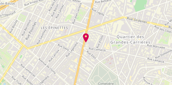 Plan de Jean Louis David, 72 avenue de Saint-Ouen, 75018 Paris