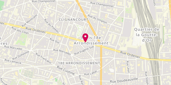 Plan de Marcadet Coiffure, 91 Rue Ordener, 75018 Paris