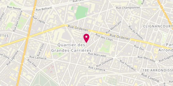 Plan de L B S Coiffure, 88 Rue Damrémont, 75018 Paris