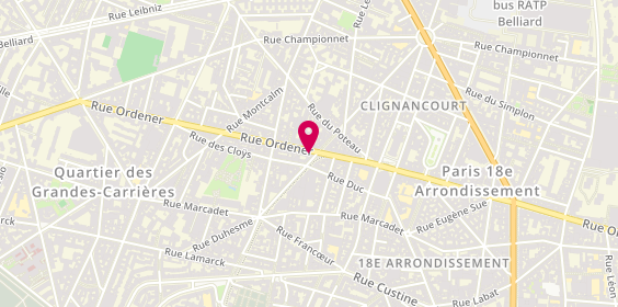 Plan de Club Coiffure, 123 Rue Ordener, 75018 Paris
