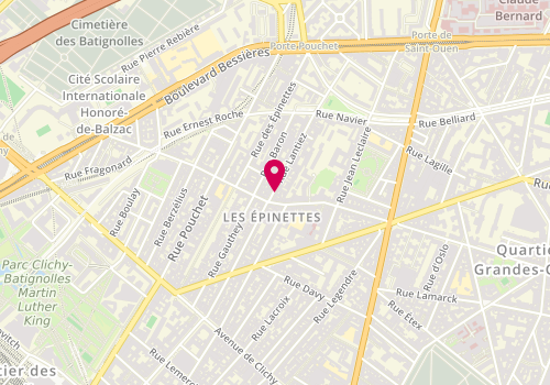 Plan de Salon de Coiffure Elite Clément, 4 Rue Lantiez, 75017 Paris