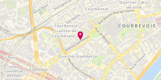 Plan de M-Ka Coiffure, 61 avenue Gambetta, 92400 Courbevoie