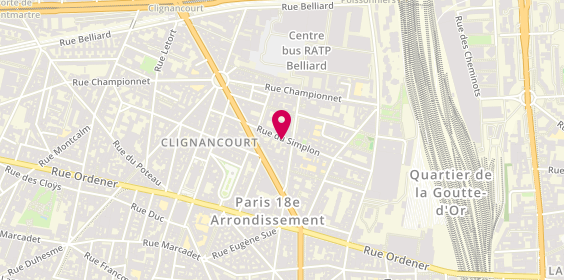 Plan de Gryphan Coiffure, 35 Rue du Simplon, 75018 Paris