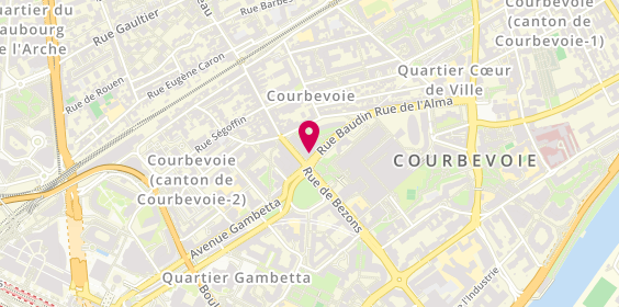 Plan de ROMAIN et SANDRINE COIFFURE, 1 Rue Baudin, 92400 Courbevoie
