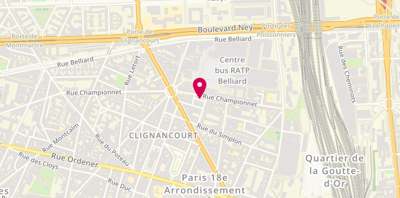 Plan de Afro Soins, 47 Rue Championnet, 75018 Paris