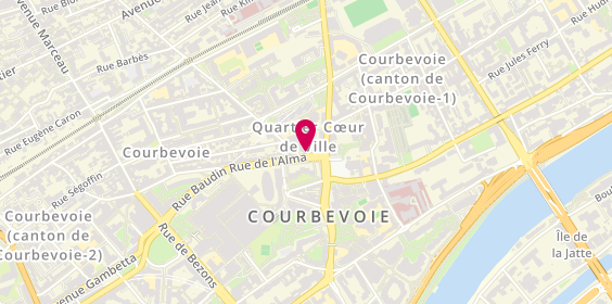 Plan de O'coiff92, 1 place Hérold, 92400 Courbevoie