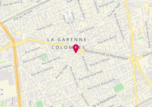 Plan de Vn Coiffure, 50 Rue de l'Aigle, 92250 La Garenne-Colombes