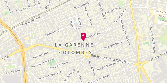 Plan de Angélicces Coiffure, 13 Bis Rue Voltaire, 92250 La Garenne-Colombes