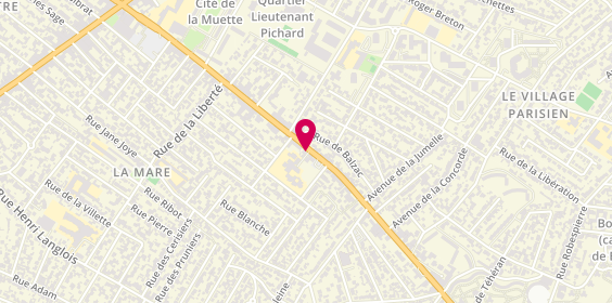 Plan de Aynur Coiffure Mixte, 194 avenue Jean Jaurès, 93700 Drancy
