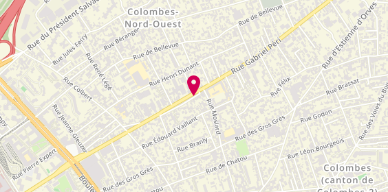 Plan de Mondial Coiffure, 335 Rue Gabriel Péri, 92700 Colombes