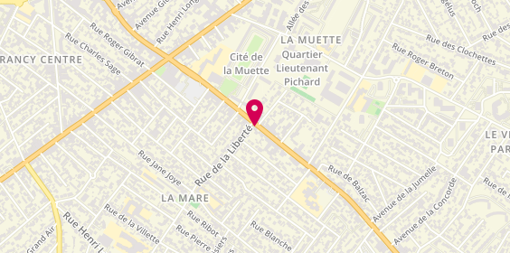 Plan de Ruya Coiffure, 142 avenue Jean Jaurès, 93700 Drancy