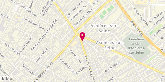Plan de Boussati Coiffure, 168 avenue d'Argenteuil, 92600 Asnières-sur-Seine