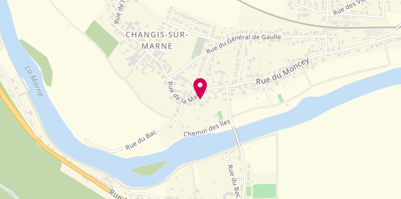 Plan de BAUBIGNY Clotilde coiffeuse a domicile, 13 Rue de la Mairie, 77660 Changis-sur-Marne