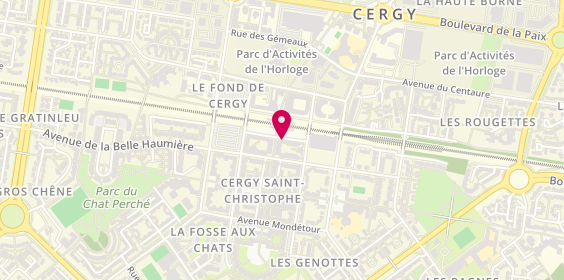 Plan de Horloge Coiffure, 20 Rue de l'Abondance, 95800 Cergy