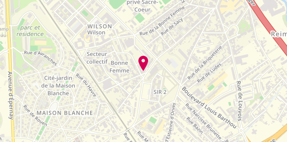 Plan de Wilson Barbershop, 2 Rue de Roubaix, 51100 Reims