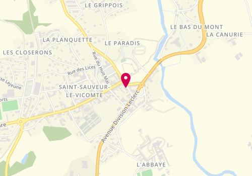 Plan de Elise Coiffure, 10 Rue du 10 7 Juin, 50390 Saint-Sauveur-le-Vicomte
