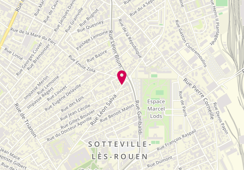Plan de Cathy Coiffure, 62 Rue Léon Salva, 76300 Sotteville-lès-Rouen