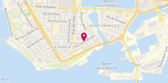 Plan de Mouvance Coiffure, 60 Rue Saint-Jacques, 76600 Le Havre