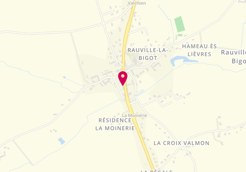 Plan de Valérie Coiffure, 10 le Bourg, 50260 Rauville-la-Bigot