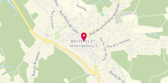 Plan de Bruy'hair Coiffure, 2 place du General de Gaulle, 02860 Bruyères-et-Montbérault