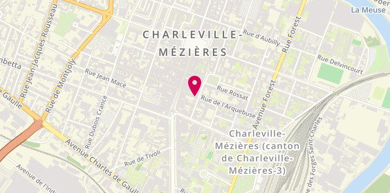 Plan de Héliosphère coiffure, 16 Rue du Président Kennedy, 08000 Charleville-Mézières