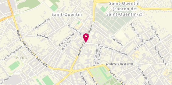 Plan de Hs Coiffure, 60 Rue Georges Pompidou, 02100 Saint-Quentin