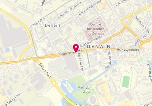 Plan de D&Coiff, Centre Commercial Carrefour
82 Rue de Villars, 59220 Denain