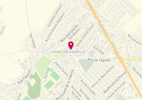 Plan de Prestige Coiffure, 7 Place de la Mairie, 62114 Sains-en-Gohelle