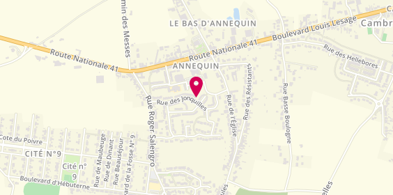 Plan de Lys' Coiff, 42 Rue des Jonquilles, 62149 Annequin