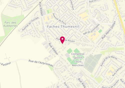 Plan de Christophe Coiffure, 22 Rue Henri Barbusse, 59155 Faches-Thumesnil