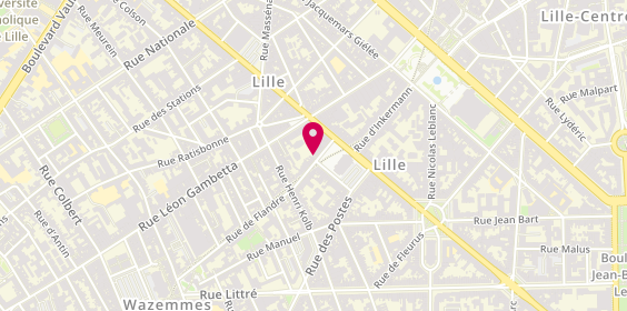 Plan de La crinière, coiffeur, coloriste, 26 place Sébastopol, 59000 Lille