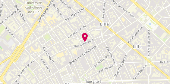 Plan de Stéphanie TISON - Coiffeuse à domicile, 72 Rue Ratisbonne, 59000 Lille