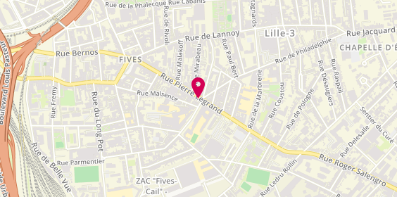 Plan de Artistic Coiffure, 258 Rue Pierre Legrand, 59800 Lille