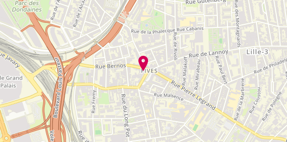 Plan de Access Coiffure, 127 Rue Pierre Legrand, 59800 Lille