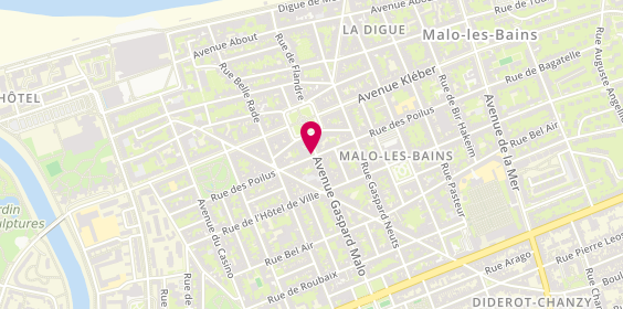 Plan de Elle Coiffure, 10 avenue Gaspard Malo, 59240 Dunkerque